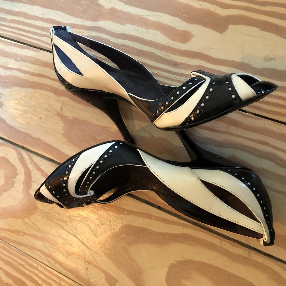 Vintage *Celine* peep toe heels
